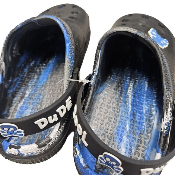 Brand unknown Kids Cool Dude Skull Clogs  Black & Blue Slip-On Shoes Rubber‎ - Picture 6 of 6